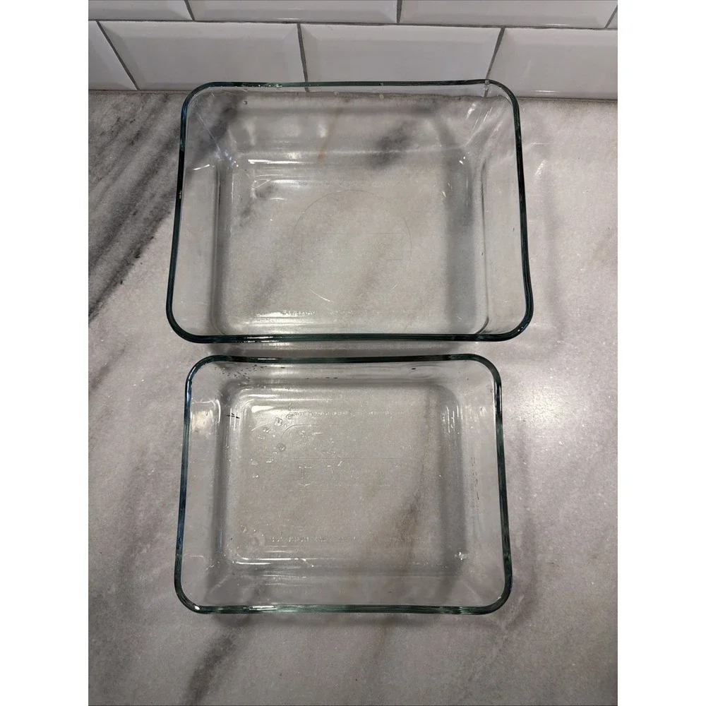 Set‎ Of 2 Vintage Anchor Hocking Glass Baking/storage Dishes